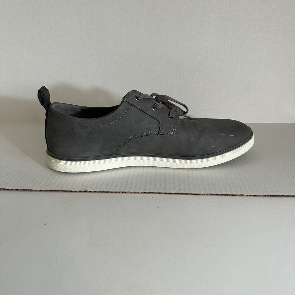 Goodfellow & Co Khalil Mens 11.5 Charcoal Gray Faux Leather Lace Up Loafer Shoes - Picture 4 of 13